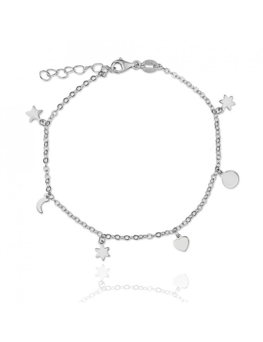 Pulsera Plata corazón estrella Mujer 115358