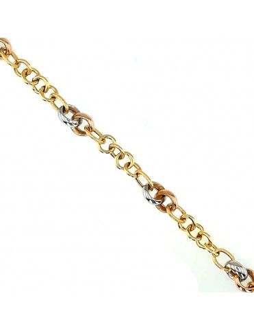 Pulsera 3 colores Oro 18K hueca 458-01217