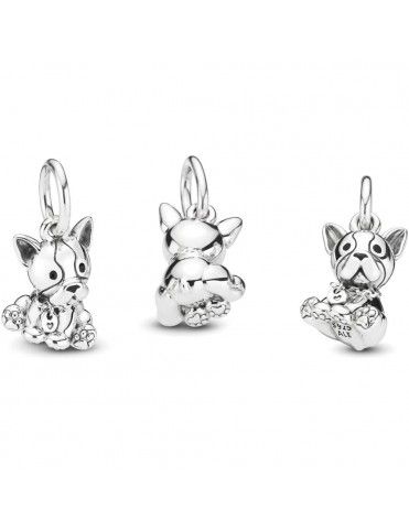Charm Pandora plata perro colgante Bulldog 798008EN16