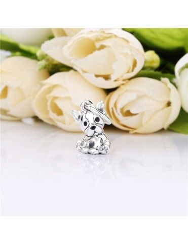 Charm Pandora plata perro colgante Bulldog 798008EN16