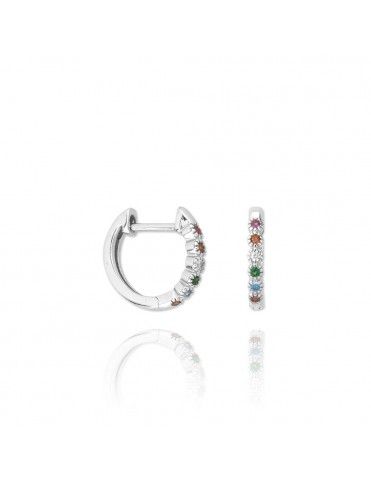 Pendientes Aro Plata Mujer Circonitas 151655