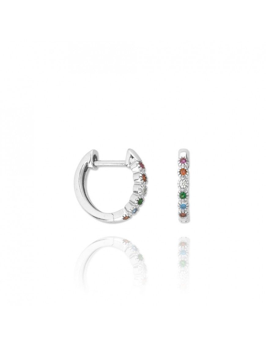 Pendientes Aro Plata Mujer Circonitas 151655