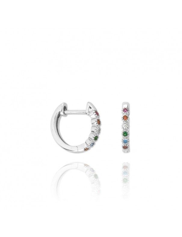 Pendientes Aro Plata Mujer Circonitas 151655