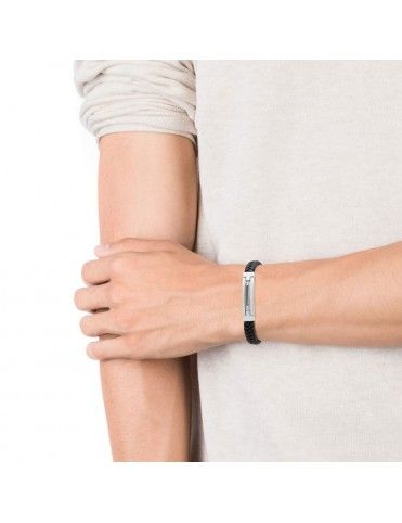 Pulsera Viceroy Acero y piel trenzada Hombre 75155P01010