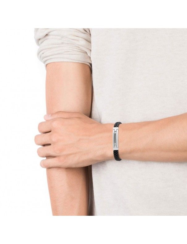 Pulsera Viceroy Acero y piel trenzada Hombre 75155P01010