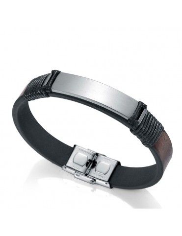 Pulsera Viceroy Acero y piel Hombre 75156P01011