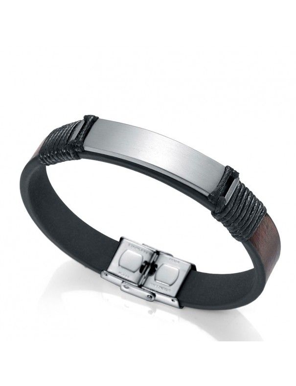 Pulsera Viceroy Acero y piel Hombre 75156P01011