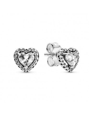 Pendientes PandoraPlata Corazones en relieve 298427C01