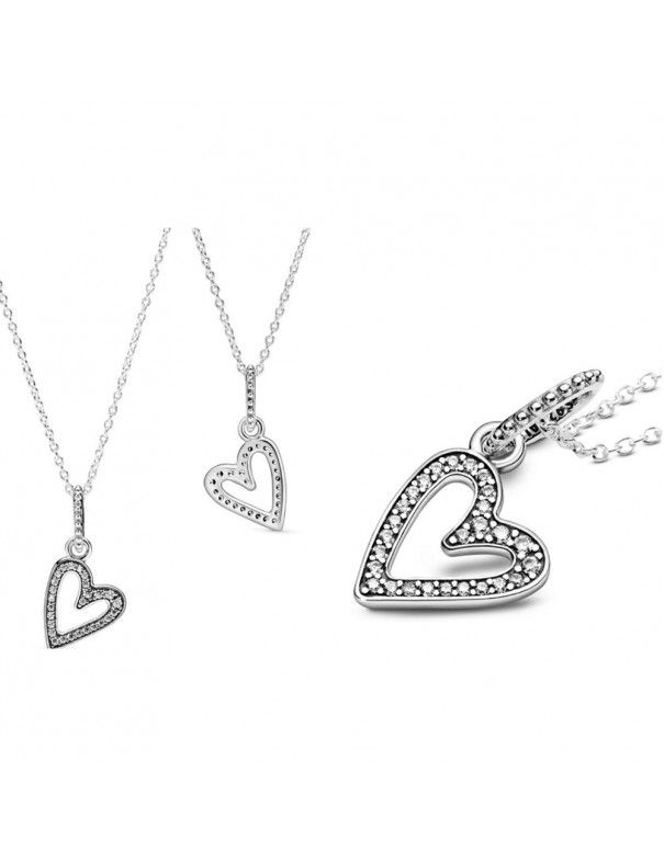Collar Pandora Plata corazón brillante 398688C01