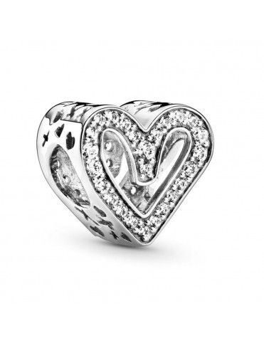 Charm Pandora plata filigrana Corazón Brillante 798692C01