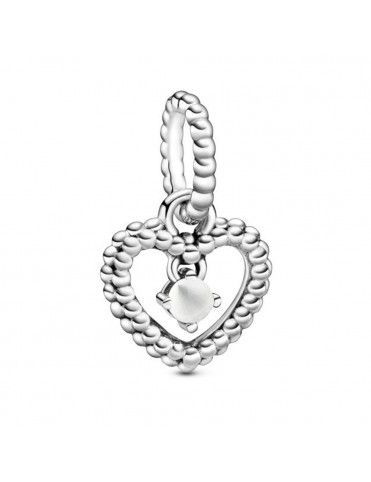 Charm colgante Pandora plata con esferas blanco 798854C04