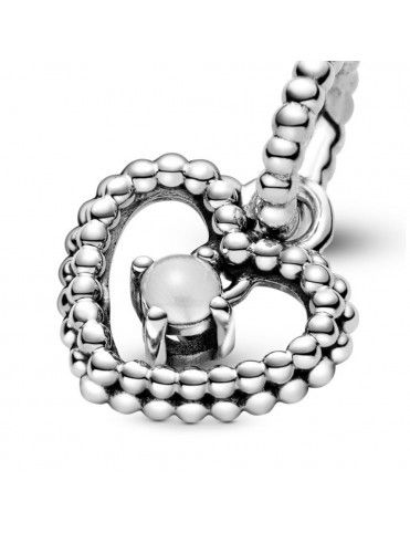 Charm colgante Pandora plata con esferas blanco 798854C04