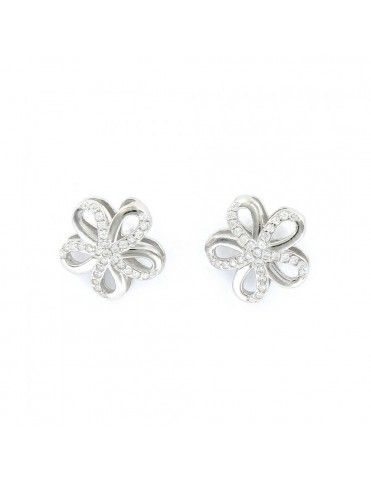 Pendientes Plata Mujer Flor circonitas 9106858
