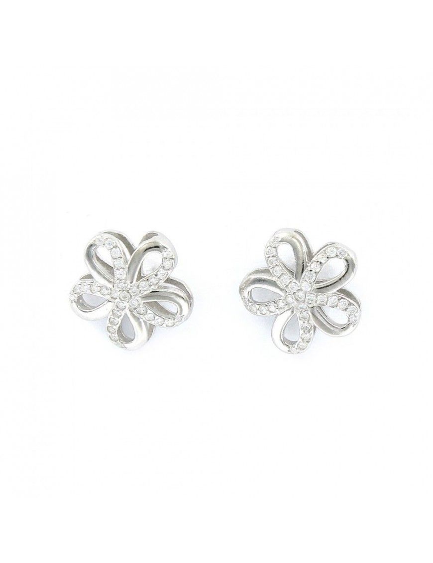 Pendientes Plata Mujer Flor circonitas 9106858
