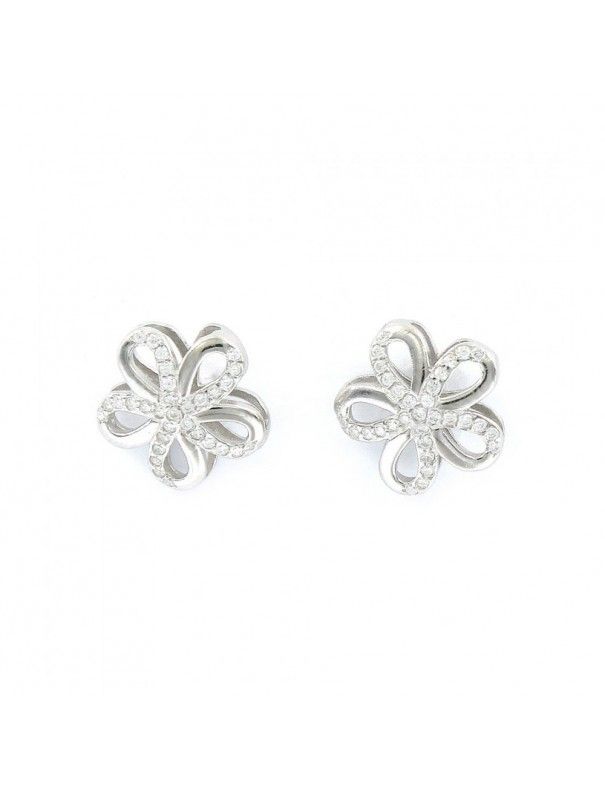 Pendientes Plata Mujer Flor circonitas 9106858