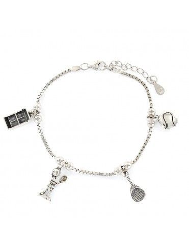 Pulsera plata Mujer colgantes pádel 9108154