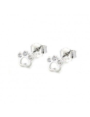 Pendientes Plata Mujer huella circonitas 9108349
