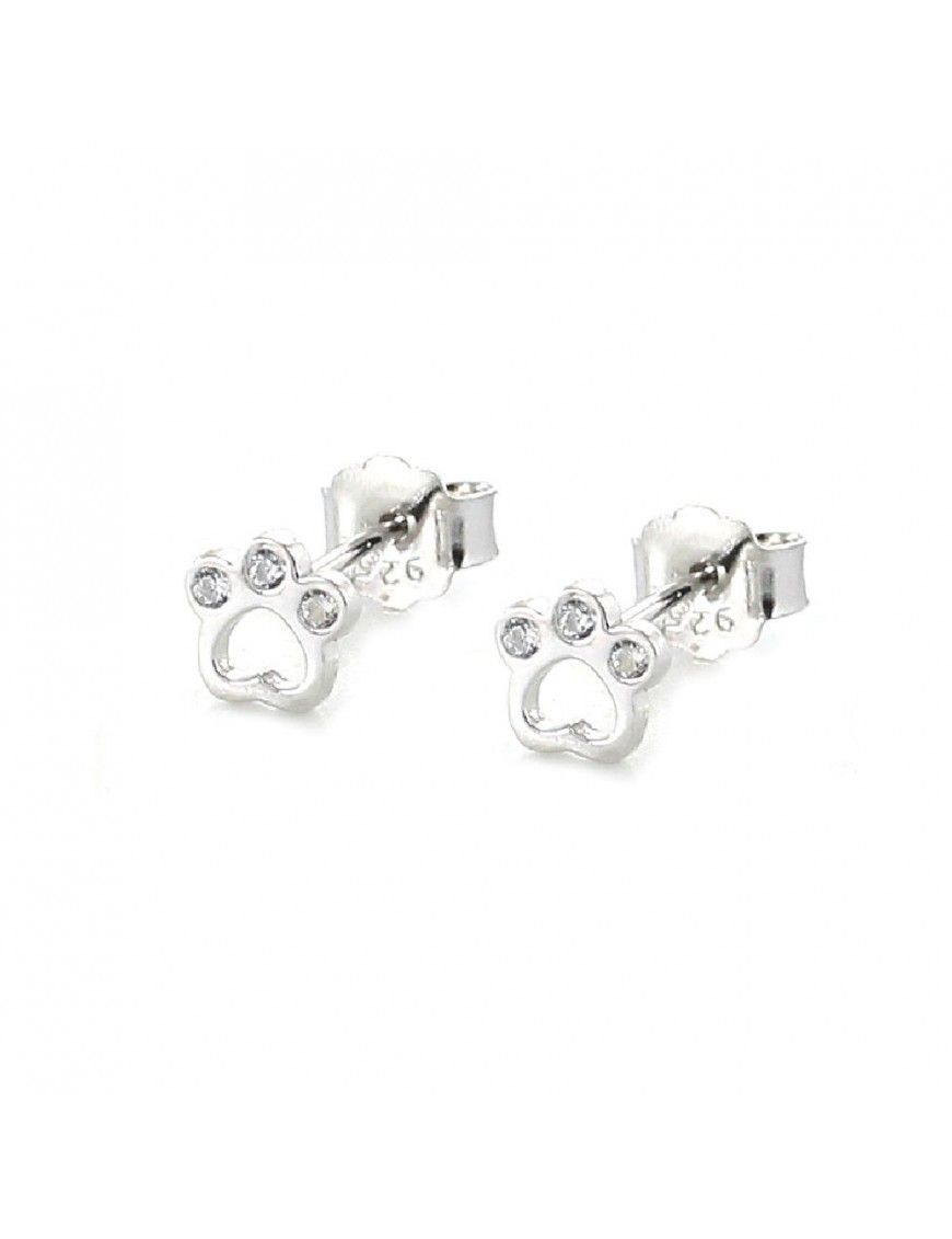 Pendientes Plata Mujer huella circonitas 9108349