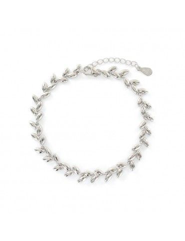 Pulsera plata Mujer hojitas 9108405