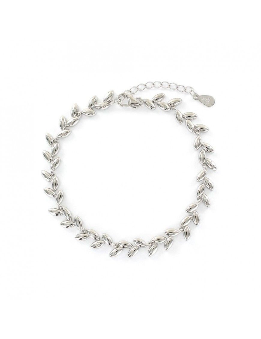 Pulsera plata Mujer hojitas 9108405
