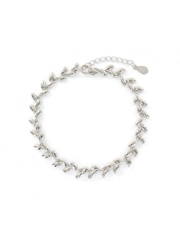 Pulsera plata Mujer hojitas 9108405