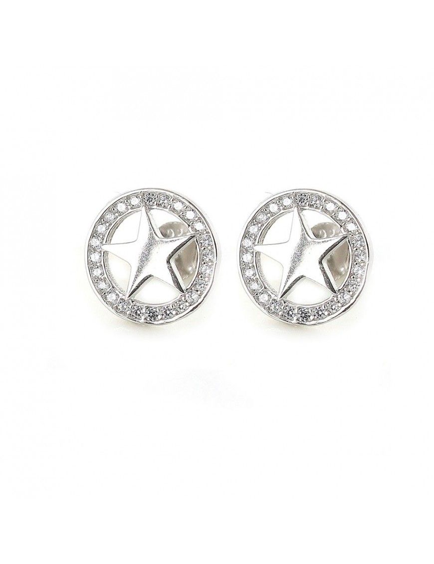 Pendientes Plata Mujer círculo estrella 9108458