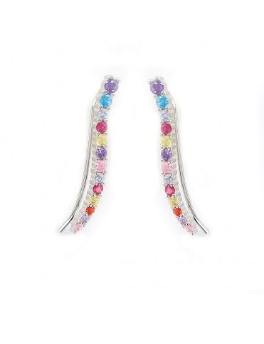 Pendientes Plata Mujer trepadores onda 9108489