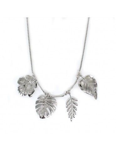 Collar plata Mujer cuatro hojas 9108703