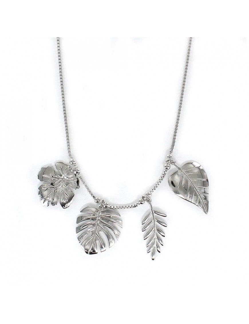 Collar plata Mujer cuatro hojas 9108703