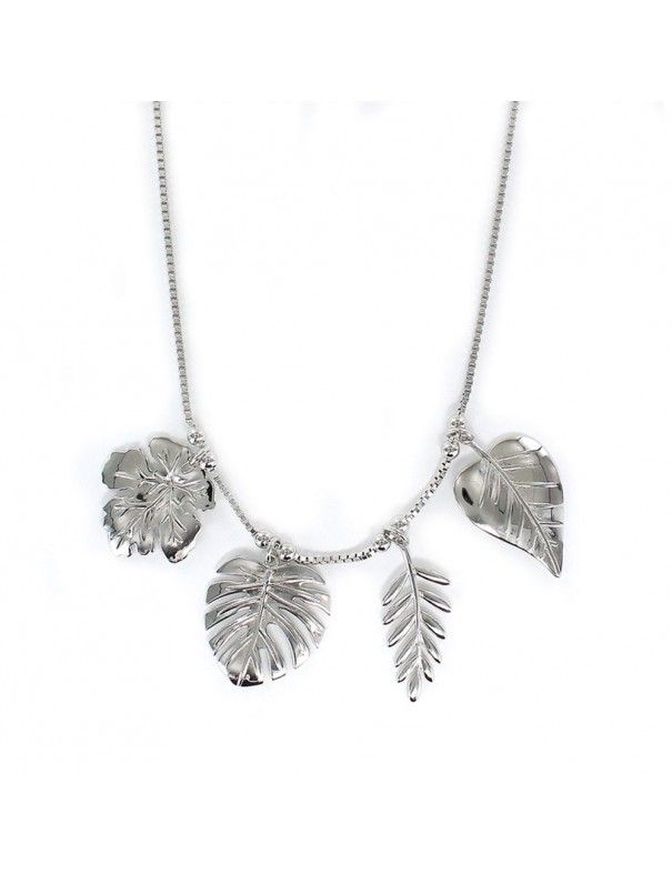 Collar plata Mujer cuatro hojas 9108703