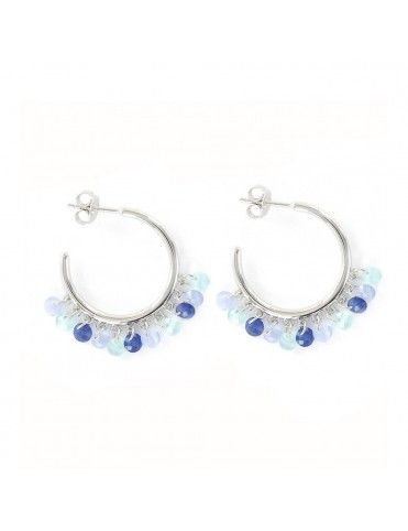 Pendientes Plata Mujer Aro Piedras 9108773