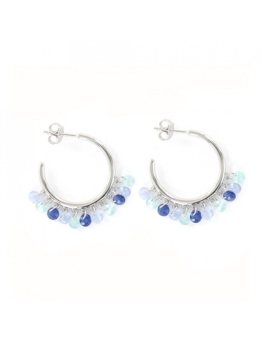 Pendientes Plata Mujer Aro Piedras 9108773