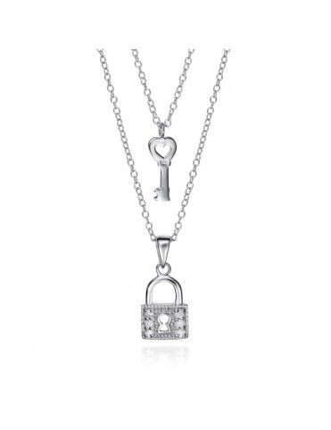 Collar Viceroy Doble Plata Candado y llave Mujer 5091C000-30