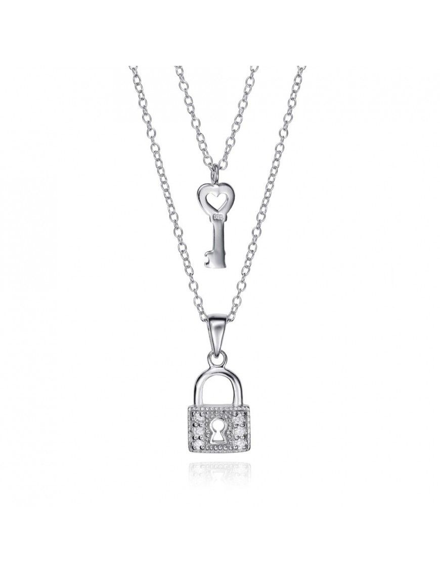Collar Viceroy Doble Plata Candado y llave Mujer 5091C000-30