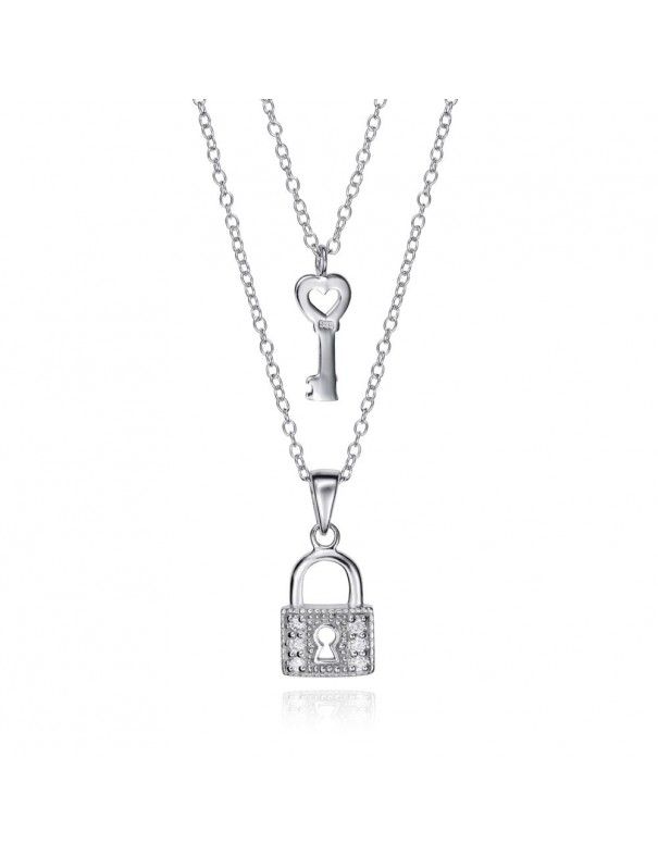 Collar Viceroy Doble Plata Candado y llave Mujer 5091C000-30