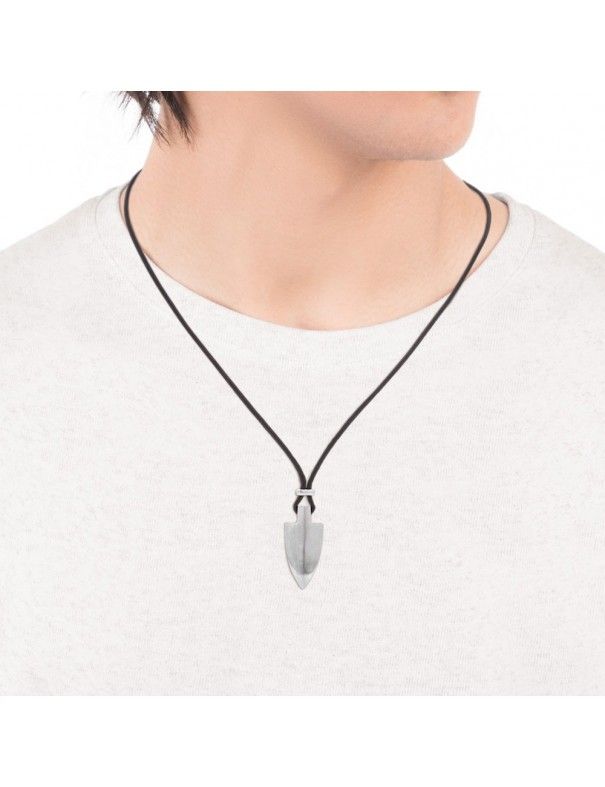 Collar Viceroy acero y piel hombre 15058C01010