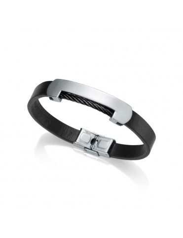 Pulsera Viceroy acero y piel hombre 75183P01010