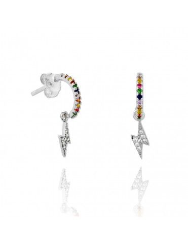 Pendientes plata circonitas rayo 151605