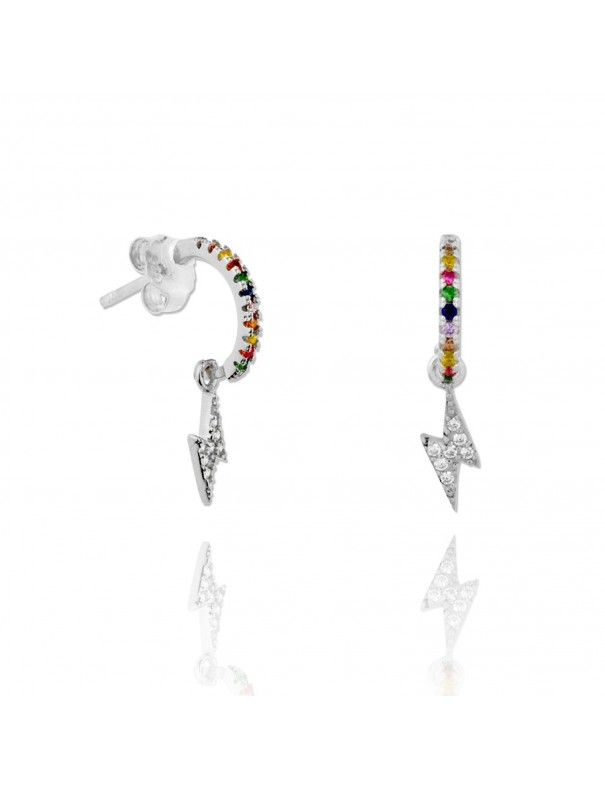 Pendientes plata circonitas rayo 151605