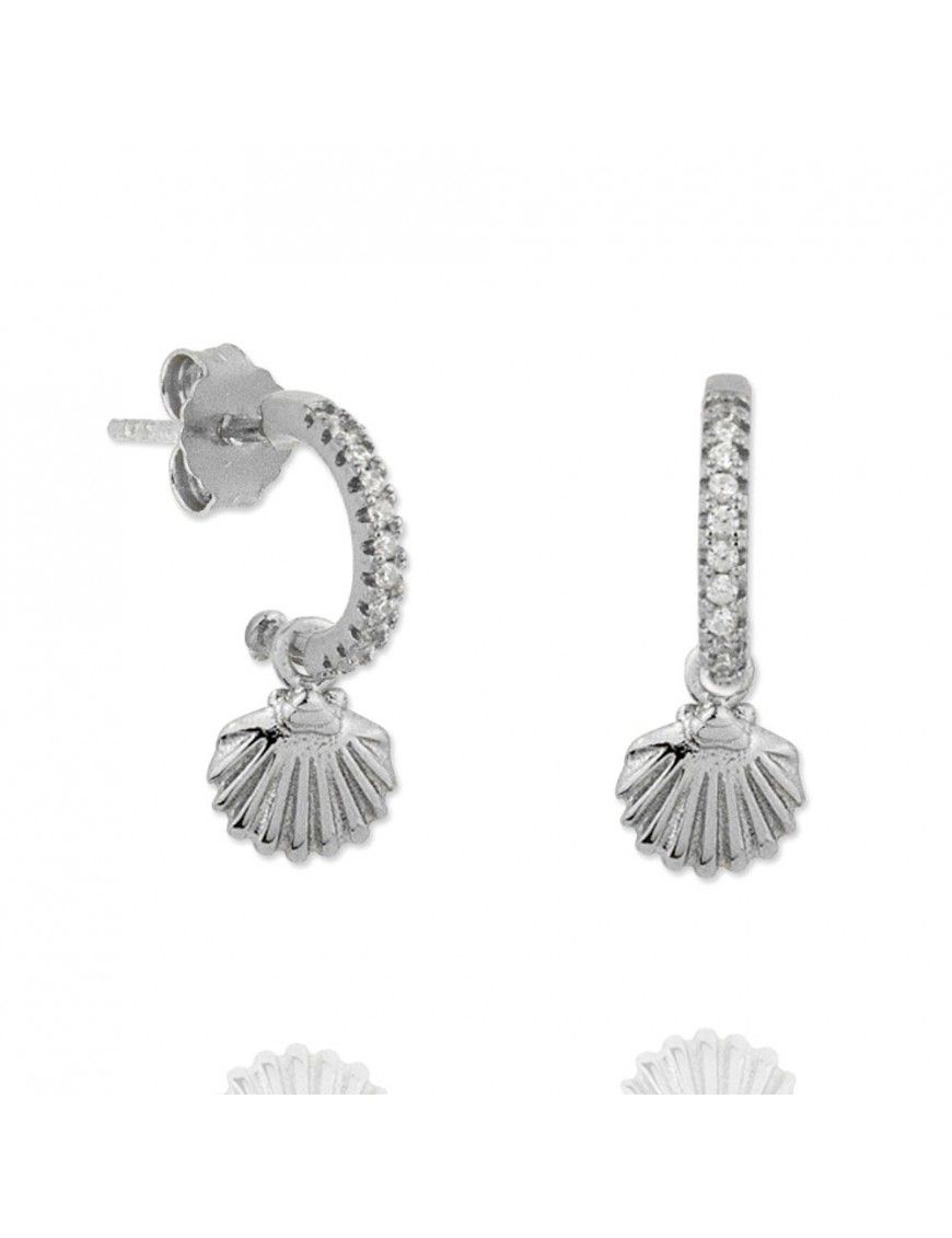 Pendientes plata concha 151763
