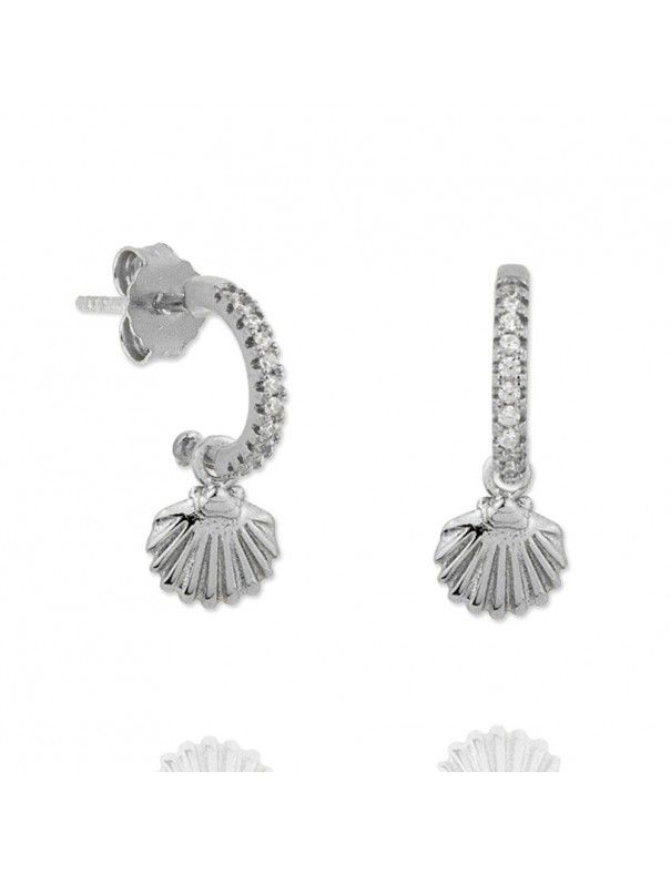 Pendientes plata concha 151763