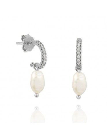 Pendientes plata con perla 151765
