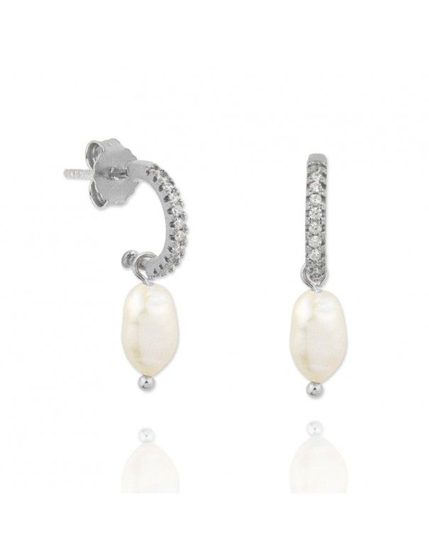 Pendientes plata con perla 151765
