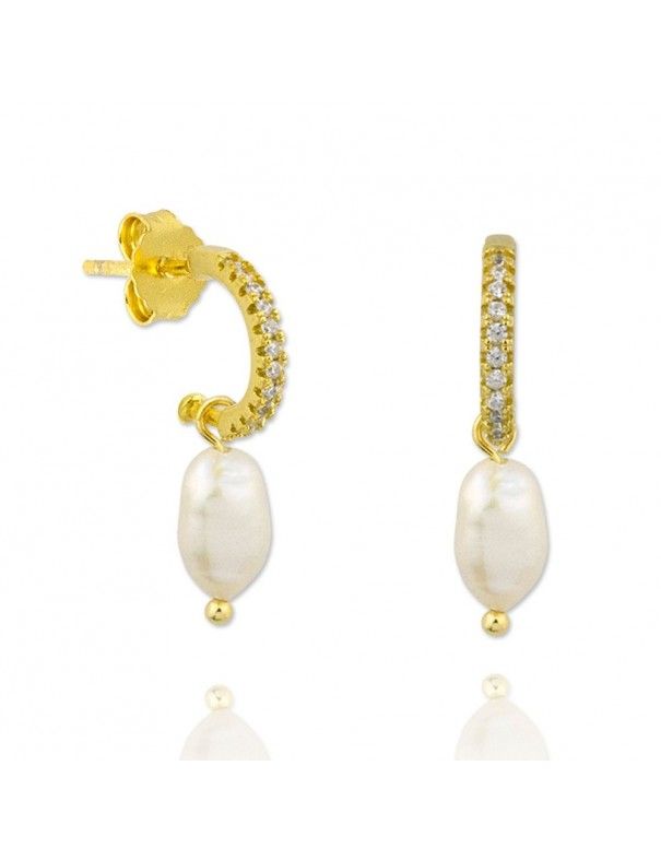 Pendientes plata dorada 151766