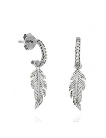 Pendientes plata pluma 151769