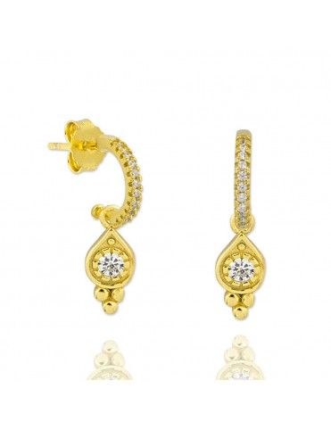 Pendientes de plata dorada con colgante 151772