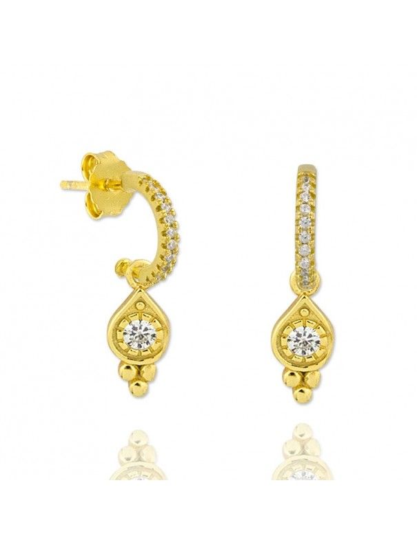 Pendientes de plata dorada con colgante 151772