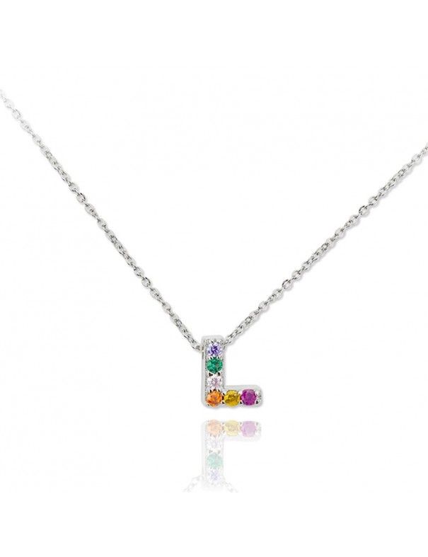 Collar plata letra L 175040