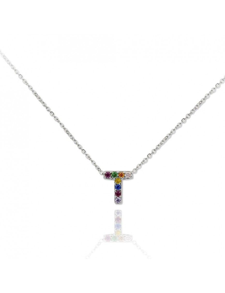 Collar plata letra T 175054
