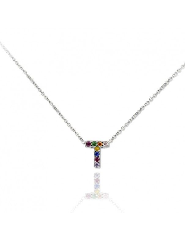 Collar plata letra T 175054